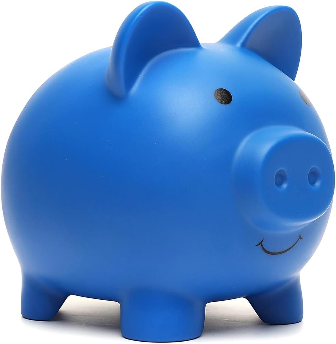 Medium Dark Blue Shatterproof Plastic Piggy Bank