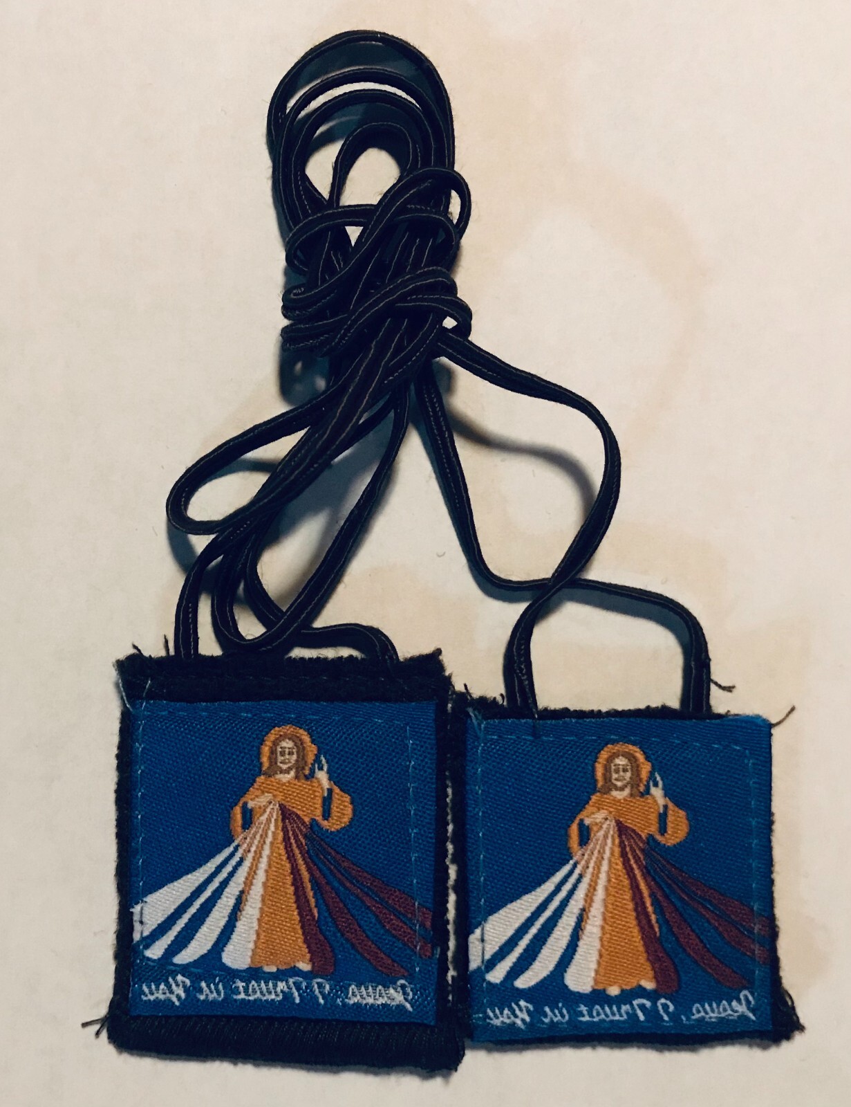 Brown Scapular 100% wool Traditional Handmade in USA Divine Mercy image