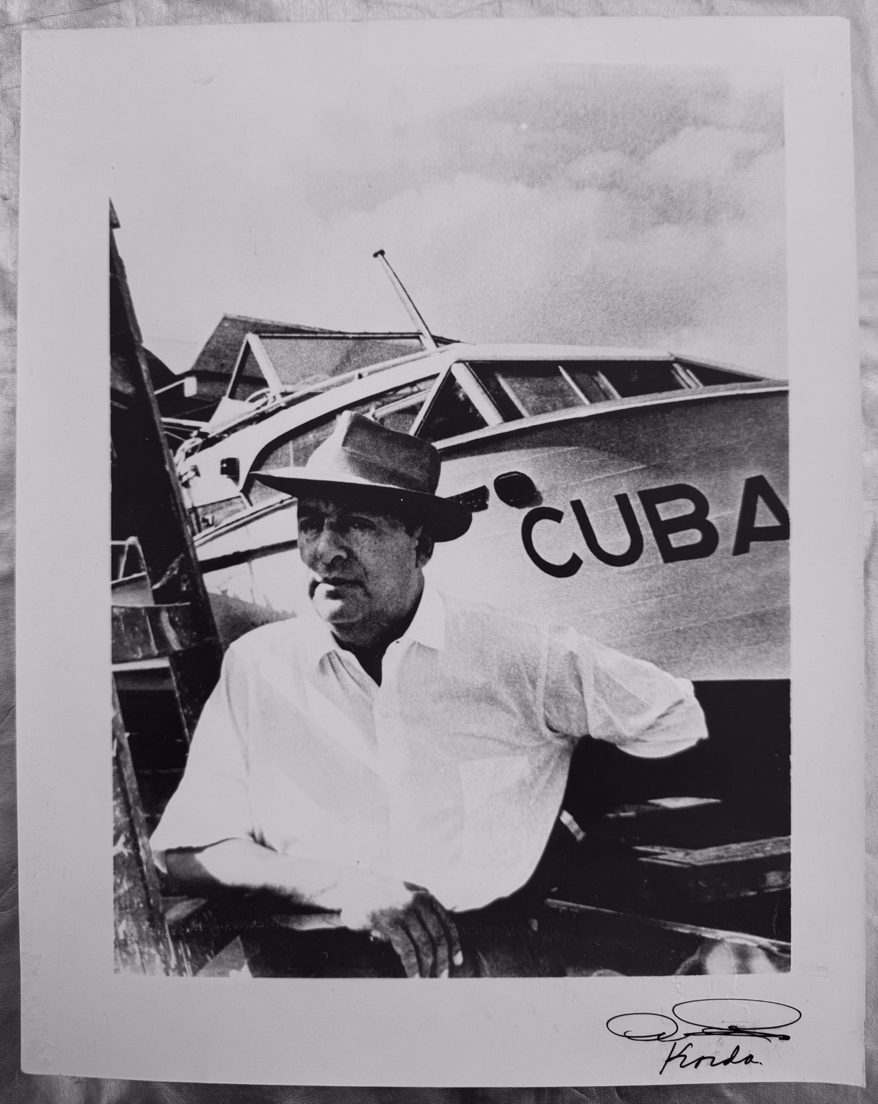 Pablo Neruda in Cuba by Alberto Korda Signed 1976 Print  Rare Literary Portrait