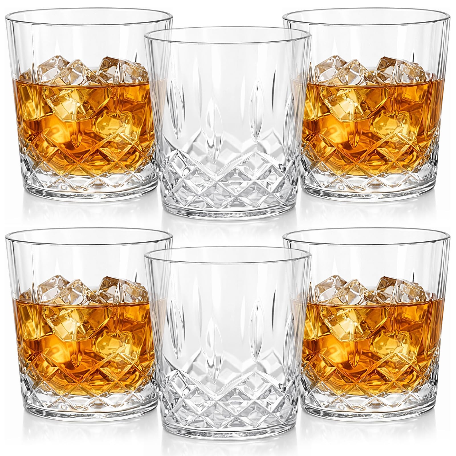 Yungyan 6 Pcs Plastic Clear Whiskey Glasses, 10 oz Unbreakable 10 oz, Yungyan 6 Pcs Plastic Clear Whiskey Glasses, 10 oz Unbreakable 10 oz,