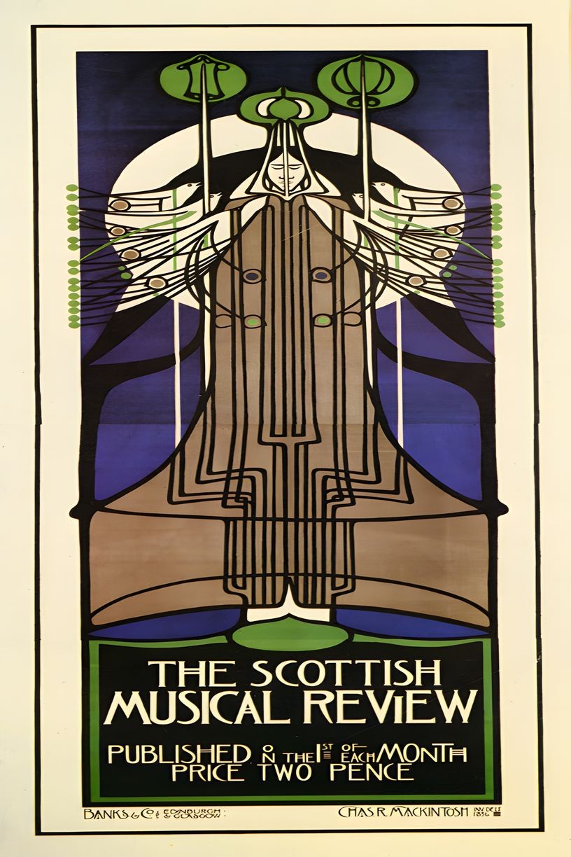 Charles Rennie Mackintosh - The Scottish Musical Review Poster c1900s - 24x36”