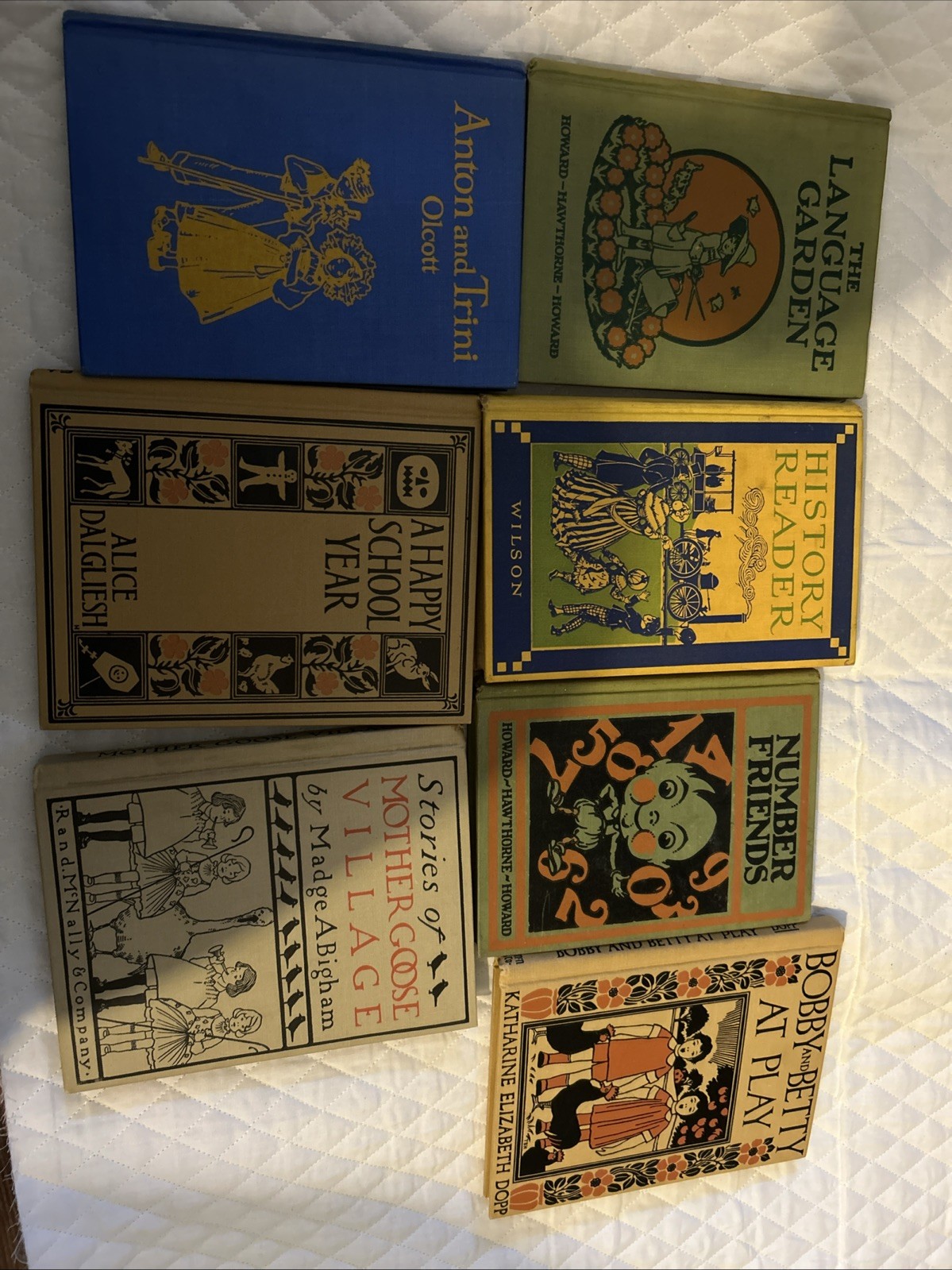 Lot of 7 Vintage 1930 School Textbooks Signed By Uncle George To Billy Richards