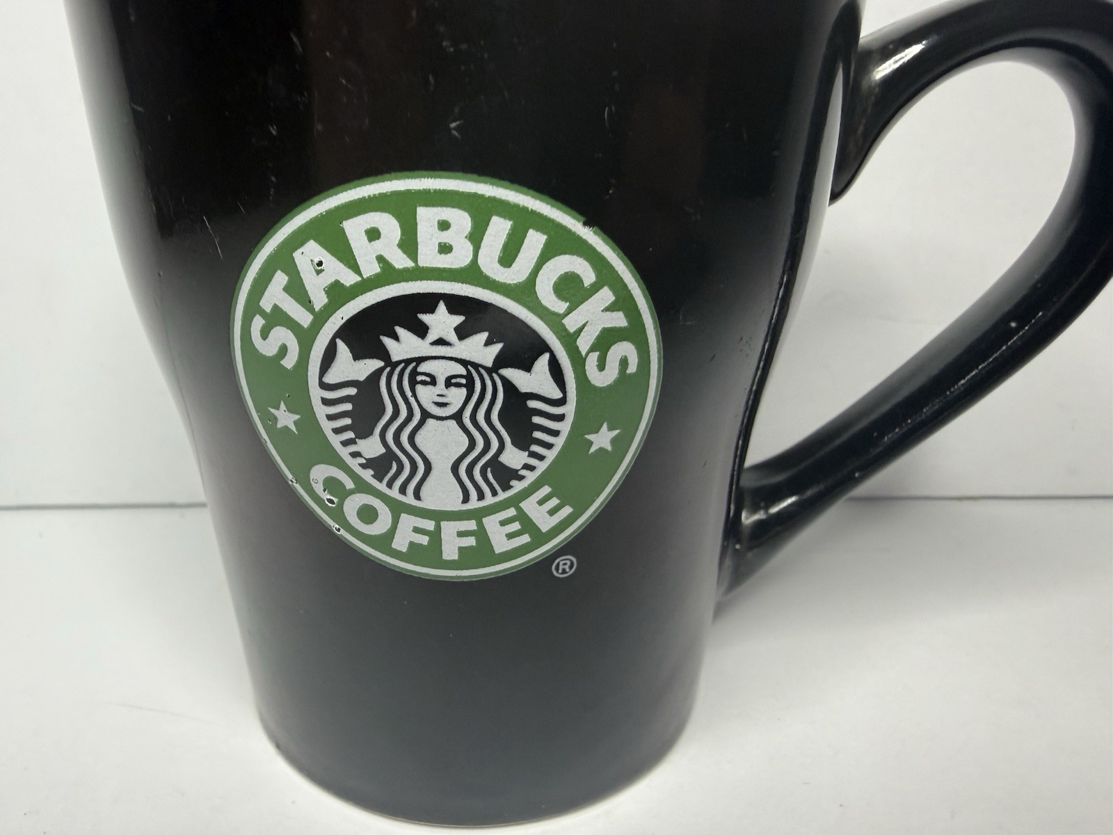 Starbucks Vintage 2008 Collectible Black Coffee Mug 3.75” Cup -  Siren Logo 8oz