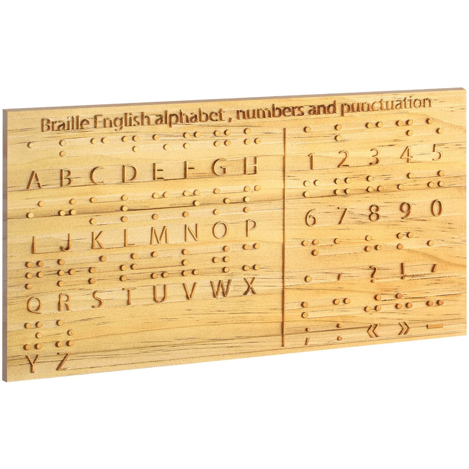 Yulejo Braille Alphabet Board 8.7 x 6.3 Inches Wood Braille Fingerboard Carve... Yulejo Braille Alphabet Board 8.7 x 6.3 Inches Wood Braille Fingerboard Carve...