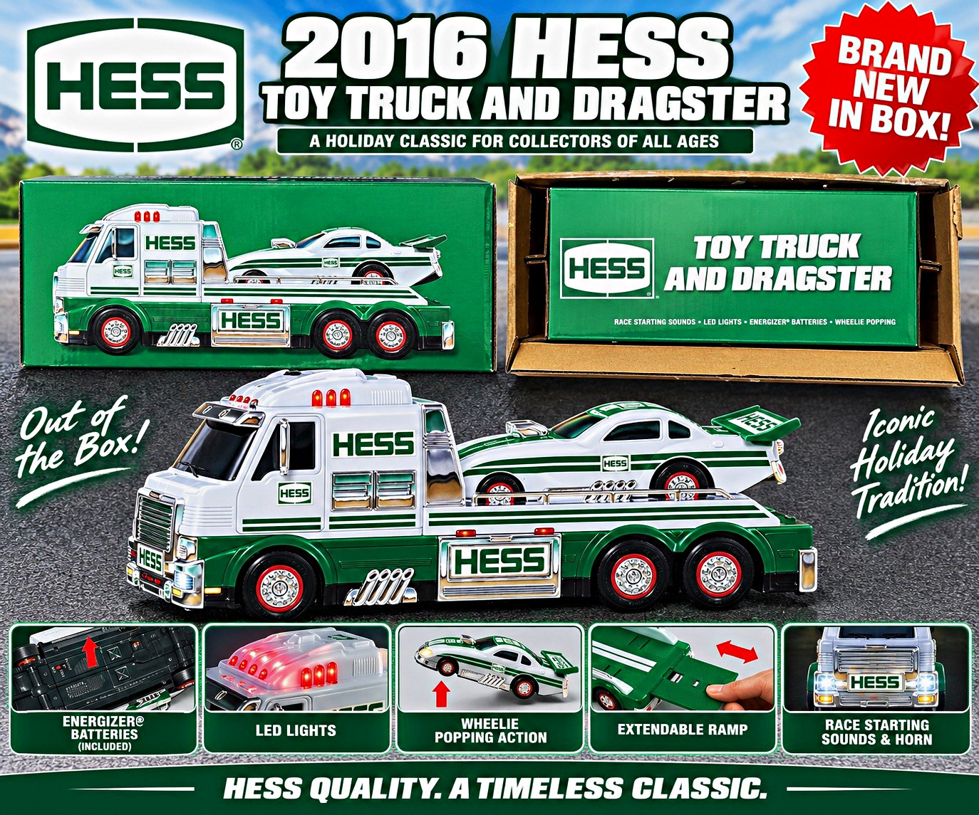 2016 Hess Toy Truck & Dragster NEW IN 