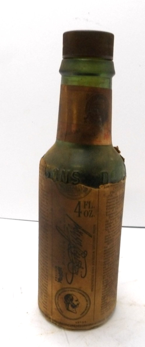 Vintage Antique ANGOSTURA AROMATIC BITTERS Mini Bottle 4Oz EMPTY