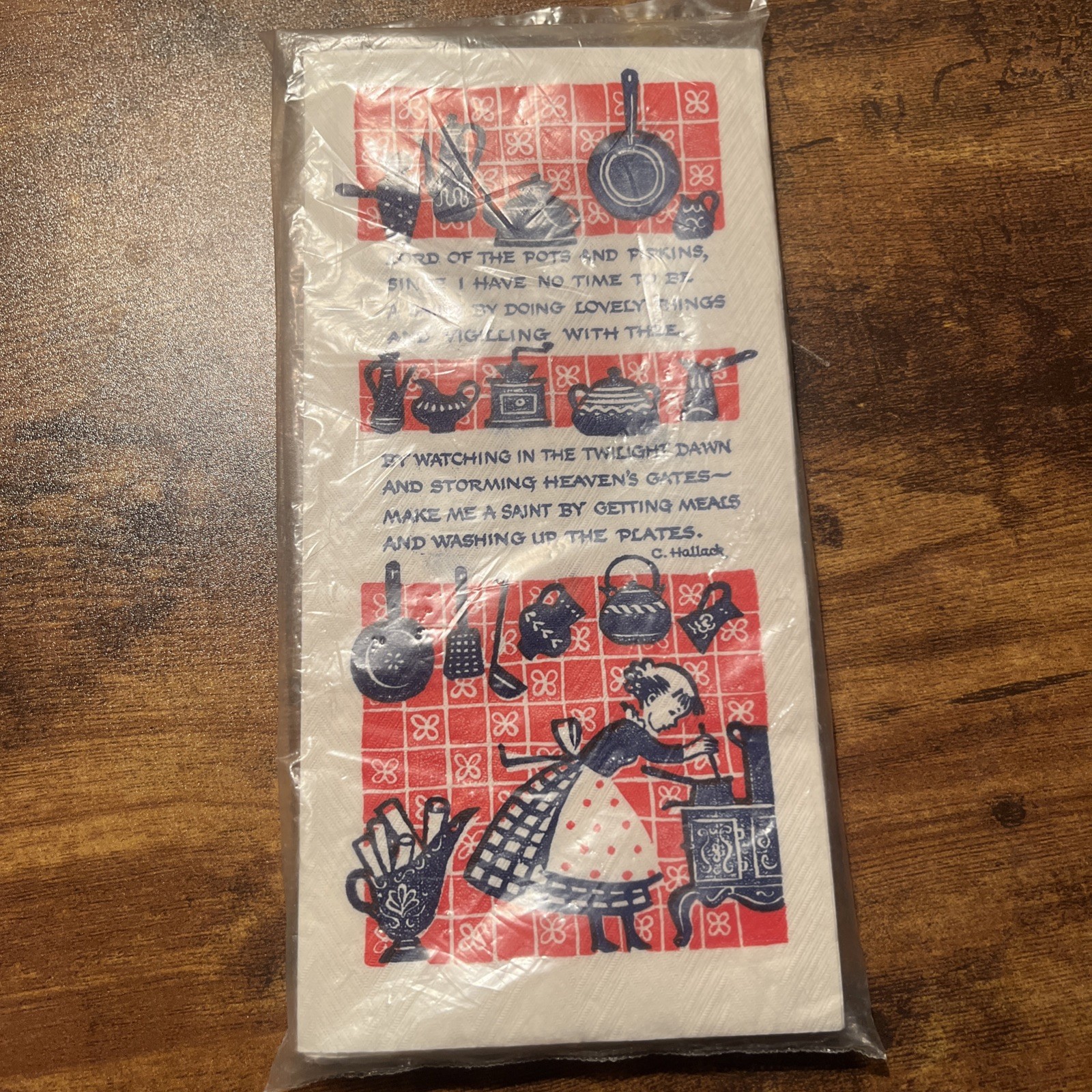 Vtg 1950’s Rust Craft Paper Guest Towels Sealed Kitchen Prayer Lord of the Pots