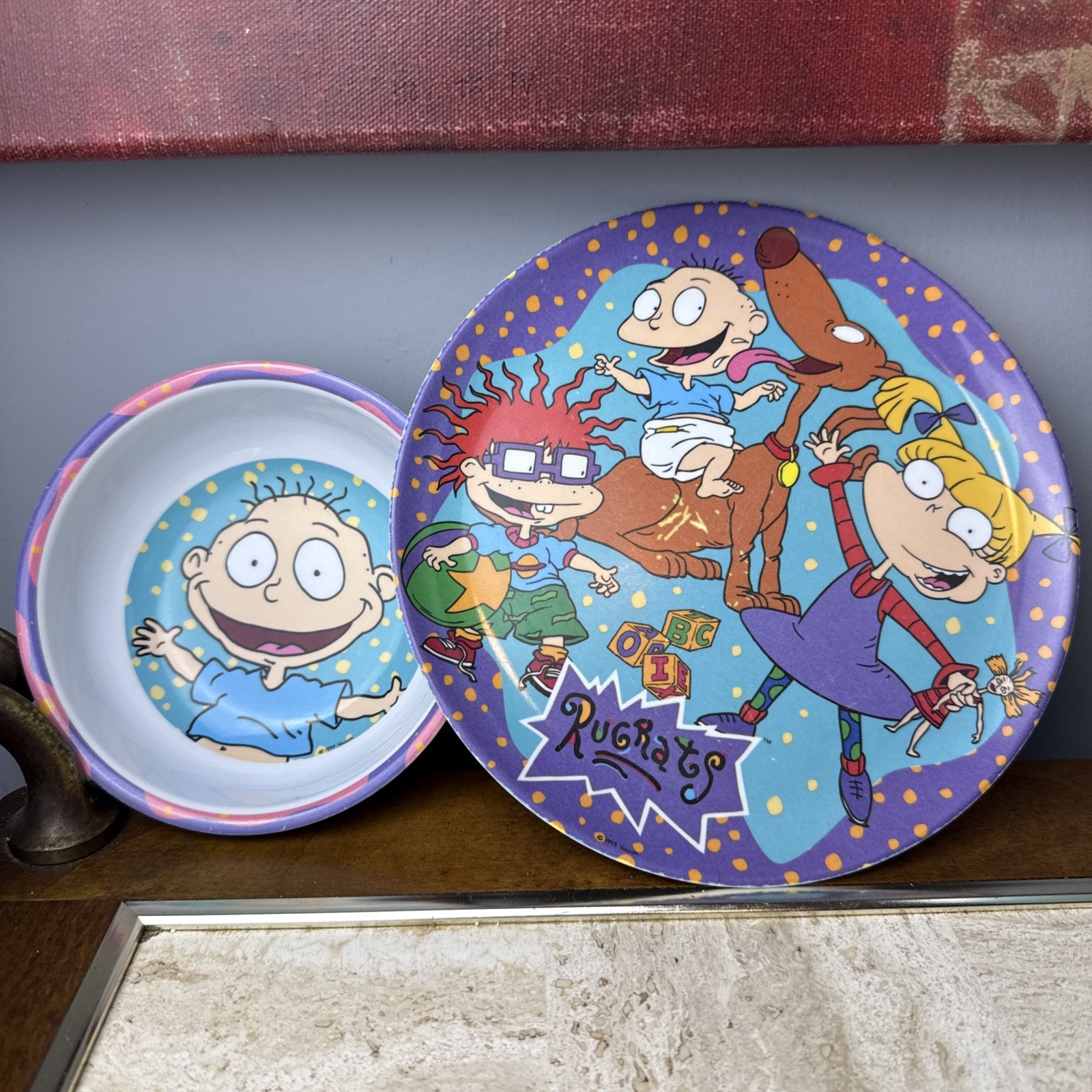 VTG ZAK Designs Rugrats Nickelodeon Melamine Bowl & Plate Set 1997 Viacom VTG