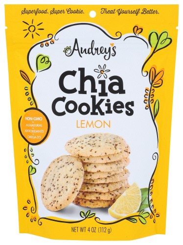 Audreys Cookie Chia Lemon 4 OZ Pack Of 6