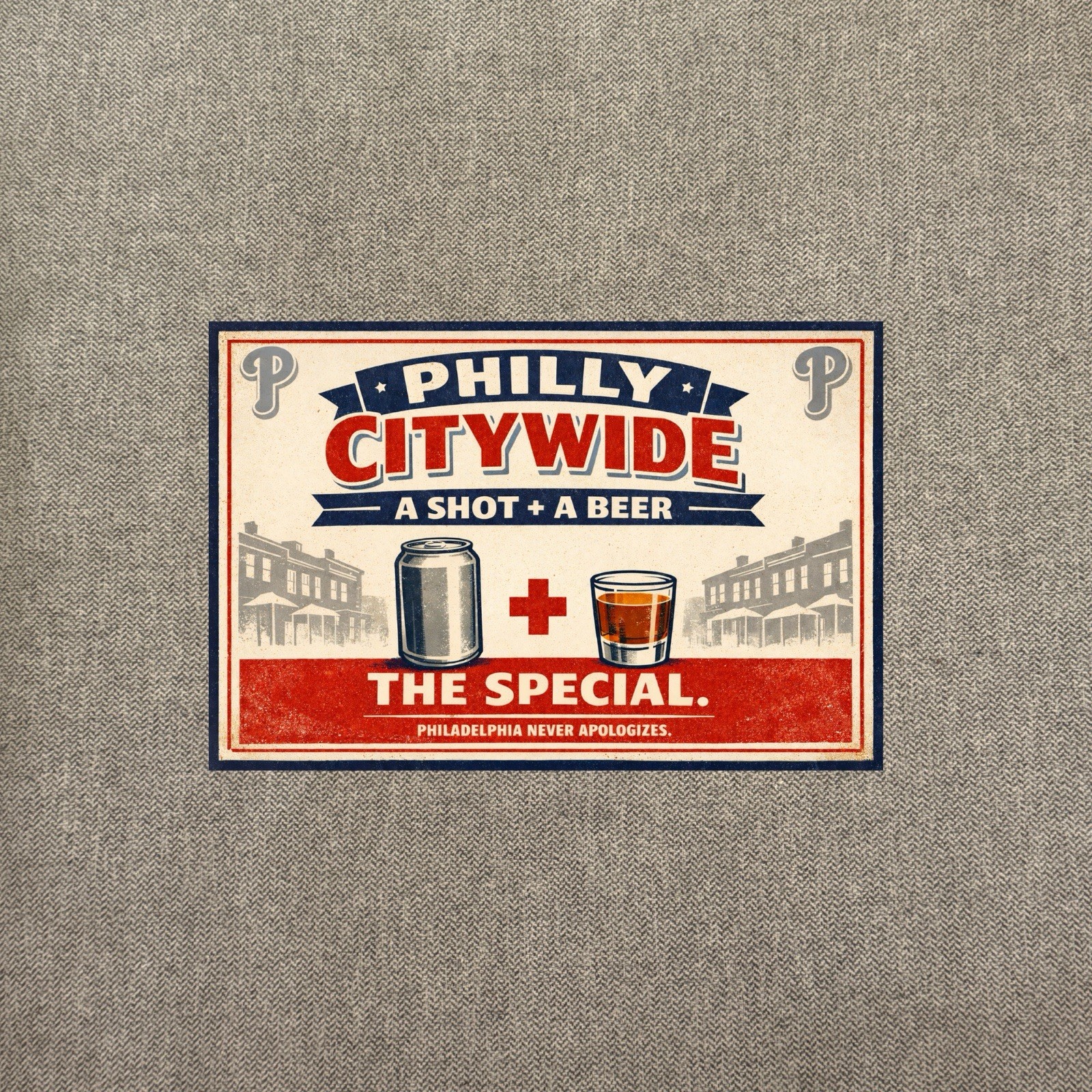 The Philadelphia  Citywide Handshake Metal Sign 12” Bar Poster  ONIrish PA 