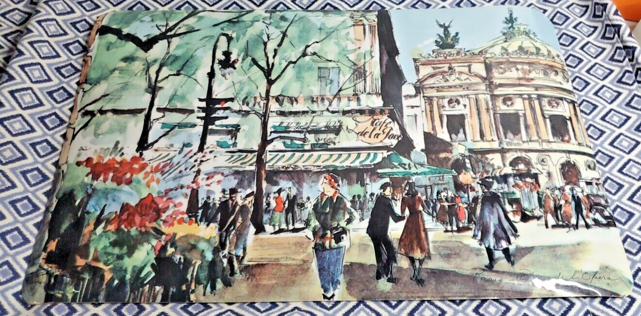 Paris Place De L\'opera  Cork Back Placemats Scenes size 18 x 12 Scenes