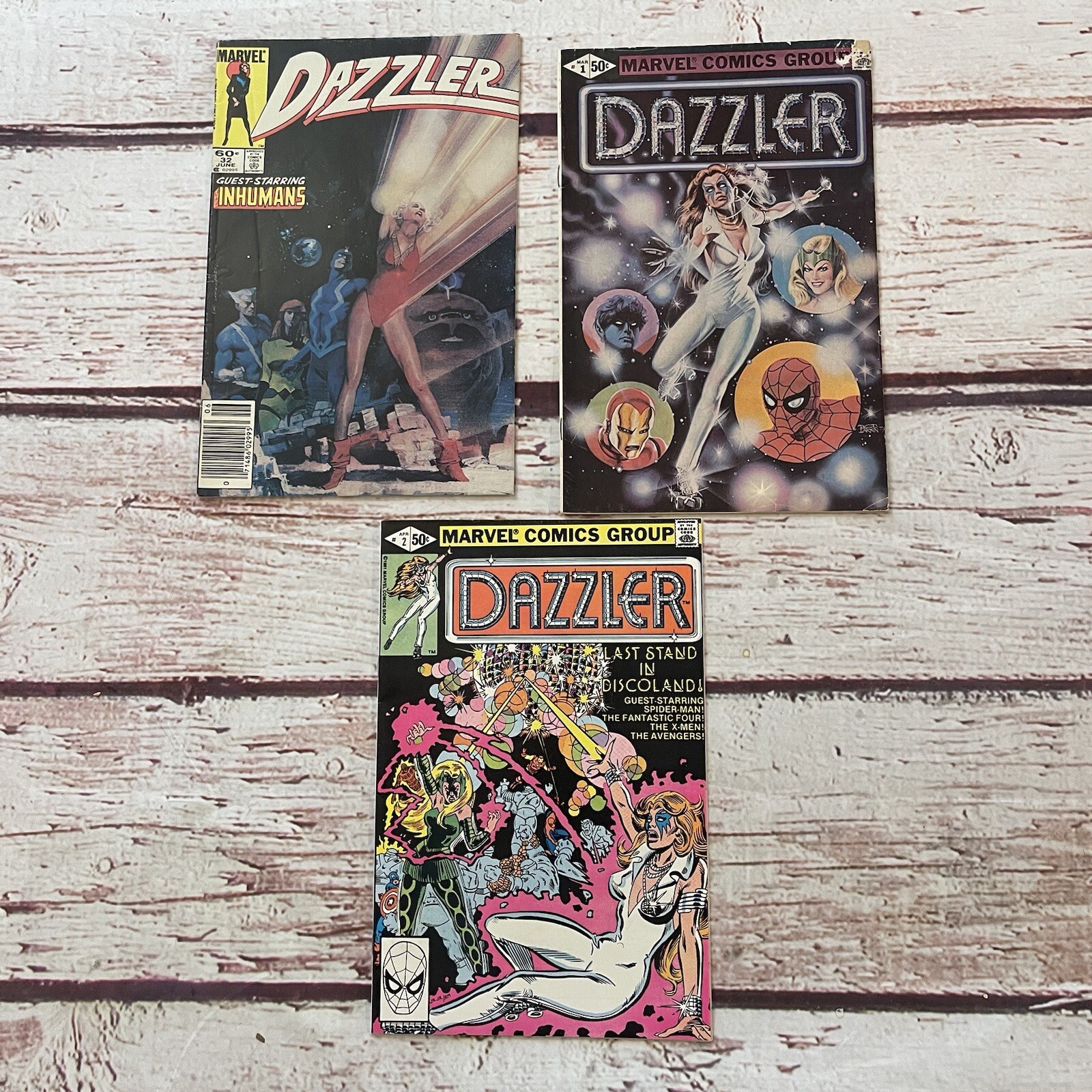 Dazzler #32 Inhumans 1984 Dazzler #1 1979 #2 1981 Lot of 3