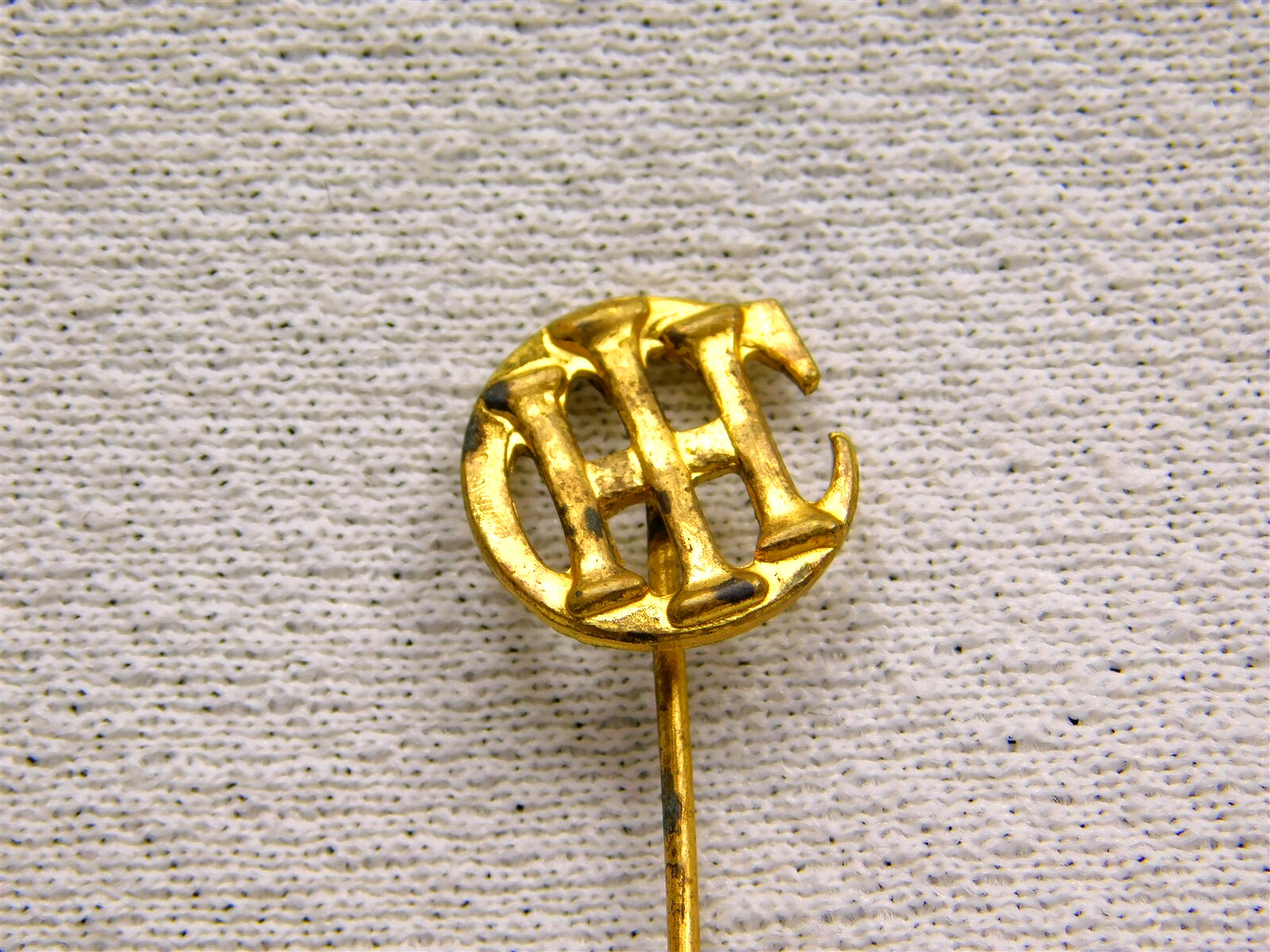 Antique IHC International Harvester Co Original Logo Brass Advertising Stick Pin
