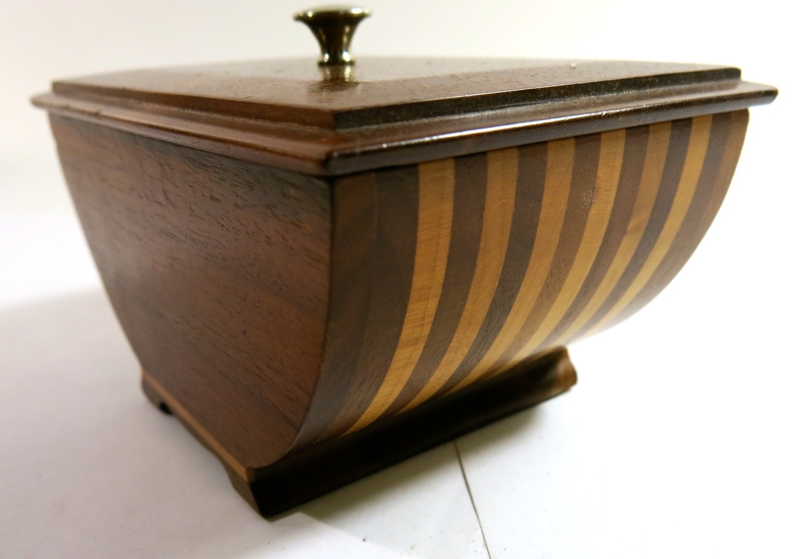 Vintage Solid Walnut & Birch Accent Storage Box — Restored Vintage Solid Walnut & Birch Accent Storage Box — Restored