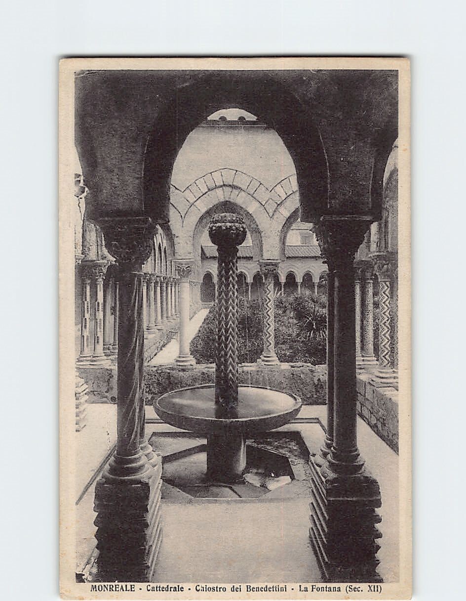Postcard La Fontana Cattedrale di Monreale Italy
