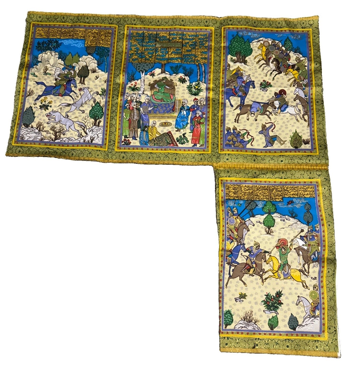 Hand Painted Vintage Persian Kalamkari Wall Art, Traditional Persian Tapestry