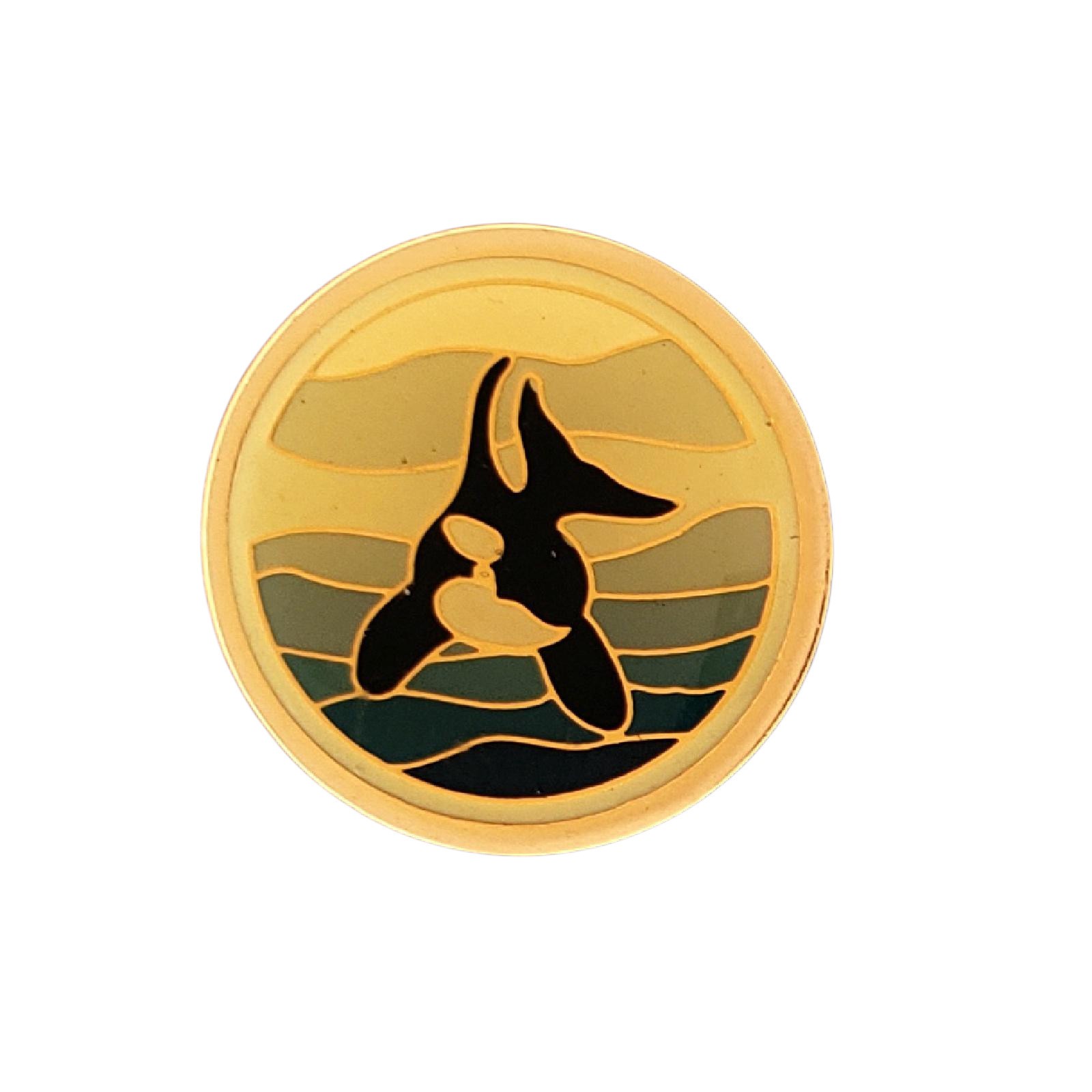 Vintage Orca Whale Lapel Pin Killer Whale Ocean Marine Wildlife Enamel