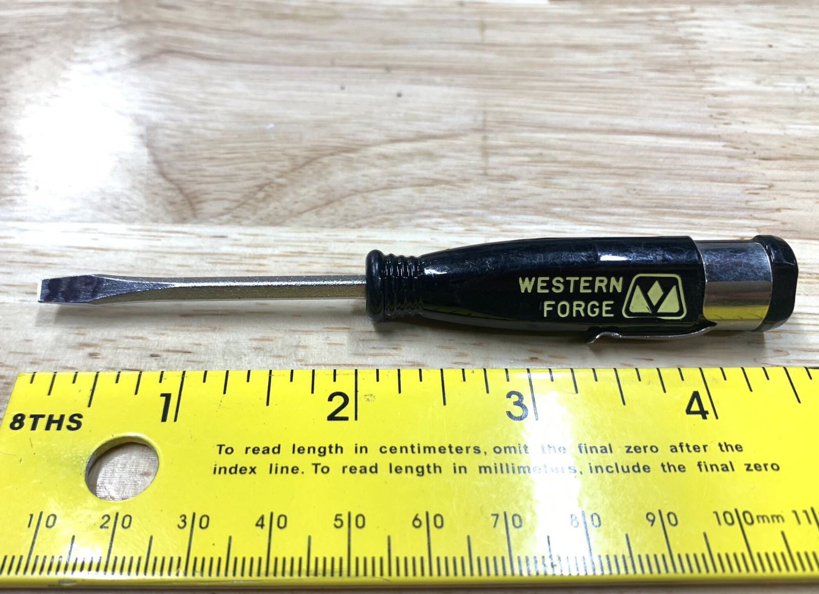Rare New Western Forge Pocket Screwdriver Flat Head / Slotted 1/8 Vintage USA