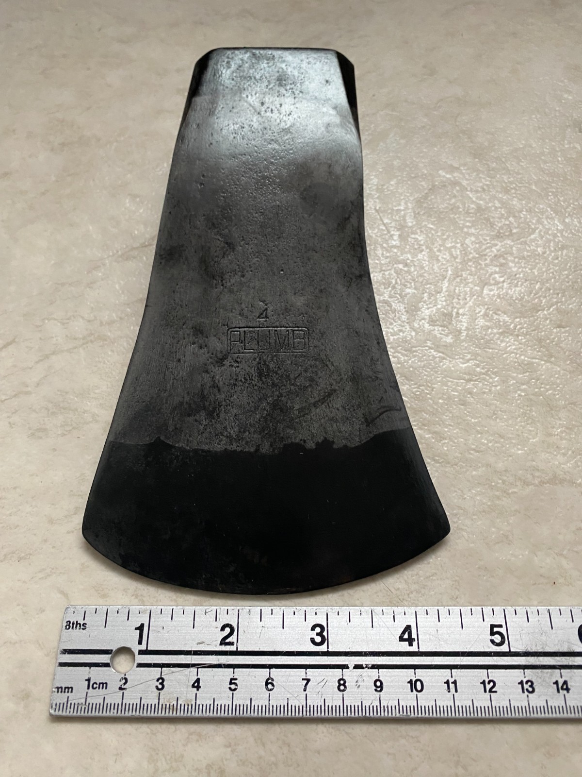 Vintage PLUMB RAFTING AXE HEAD with HARDENED POLL