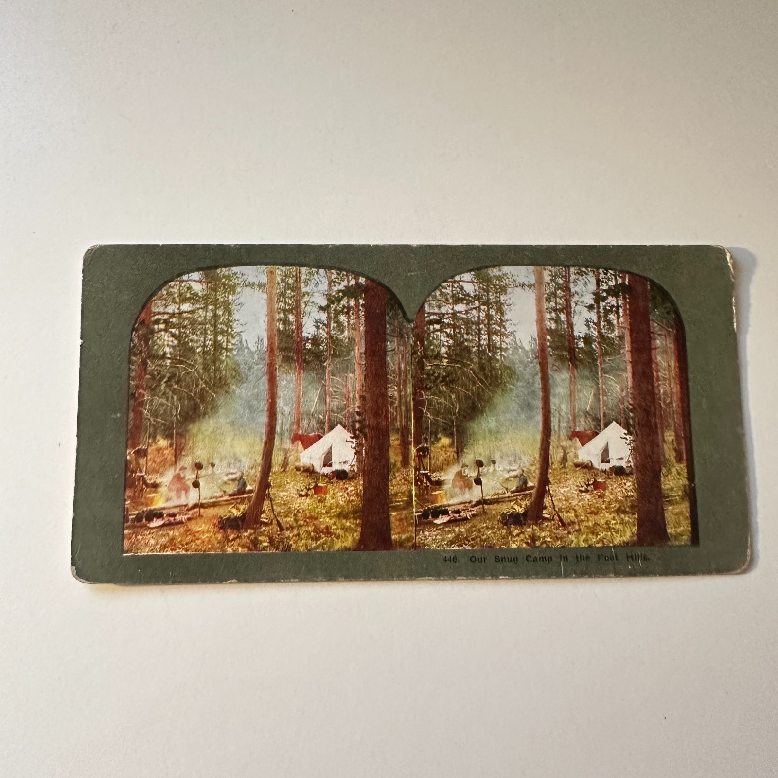 Our Snug Camp In The Foot Hills In The Early Fall Antique Stereoview Card 5H6-1