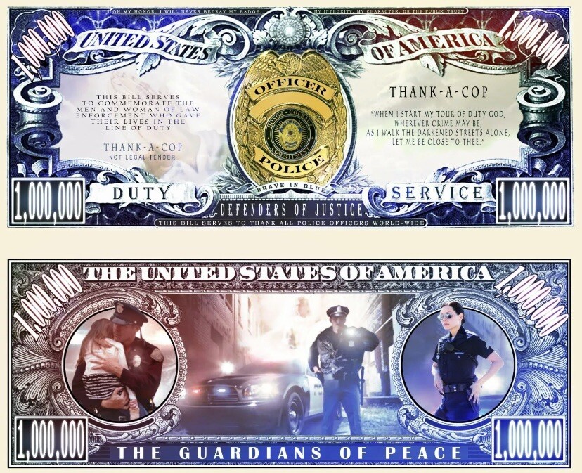 100 Pack Support Police Law Enforcement Collectible Million Dollar Novelty Money