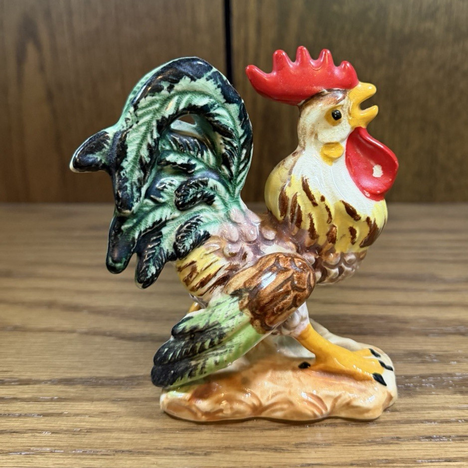Lefton Exclusive Japan Ceramic Chicken Rooster Figurine Collectible Animal Decor
