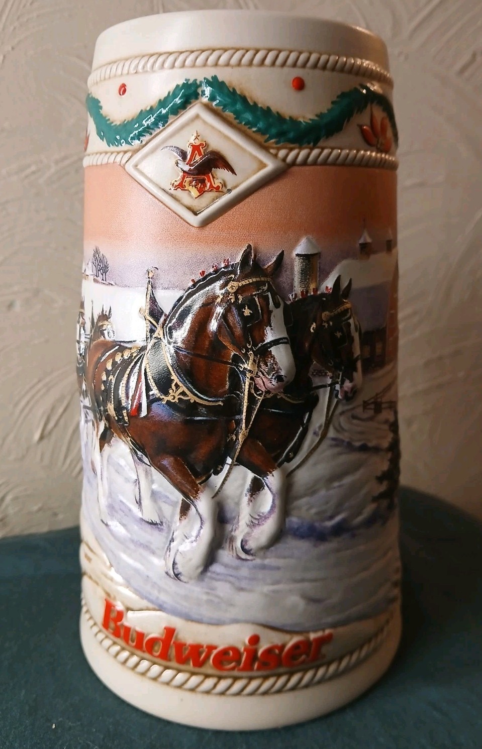 1996 Budweiser Holiday Stein Series - American Homestead New In Box