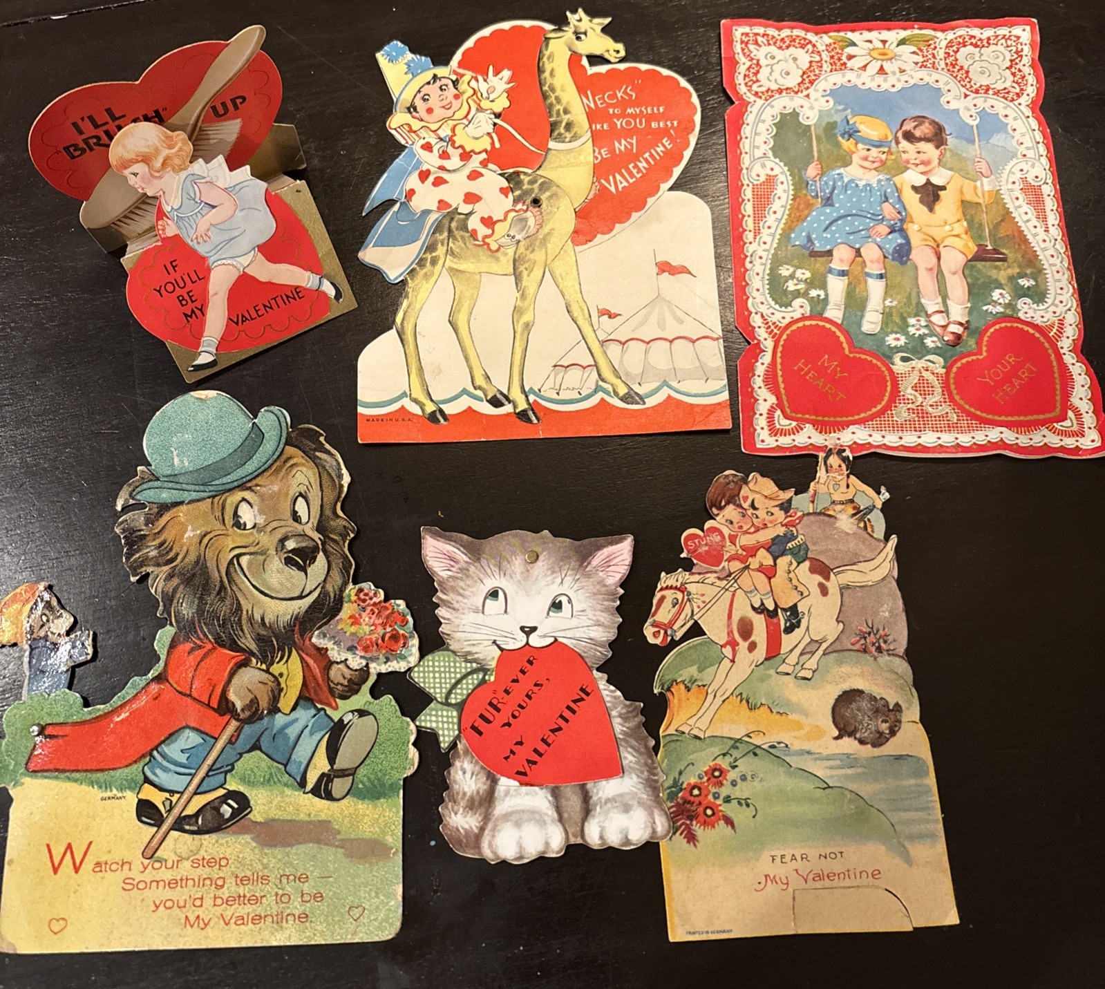 Lot of 6 Antique Valentine’s Day Cards Diecut Mechanical 1920’s-40’s Germany/US Lot of 6 Antique Valentine’s Day Cards Diecut Mechanical 1920’s-40’s Germany/US