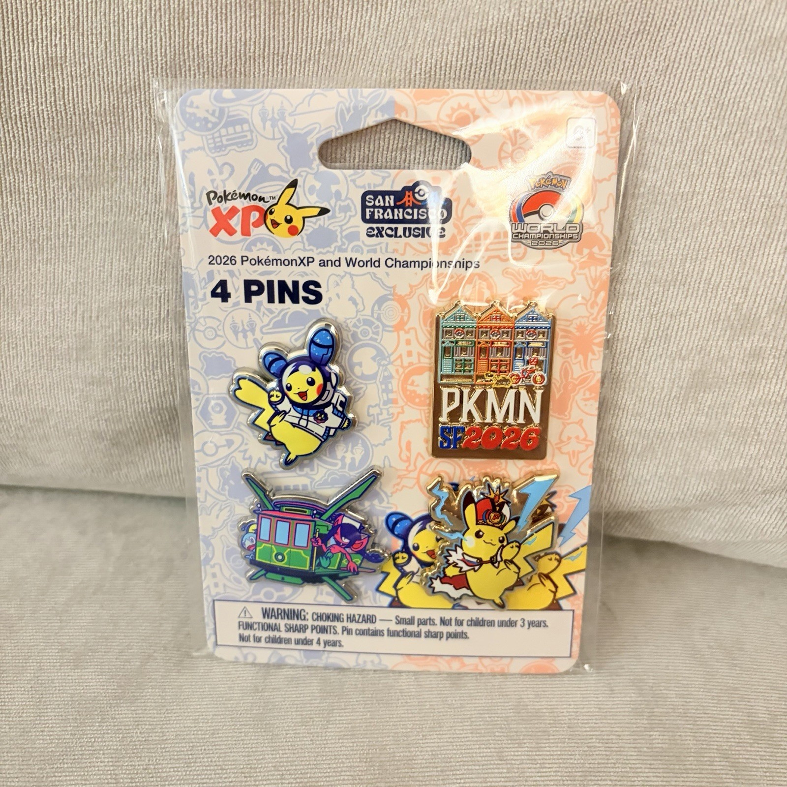 Pokemon Worlds Championships SF San Francisco XP 2026 4 Pin Set Exclusive
