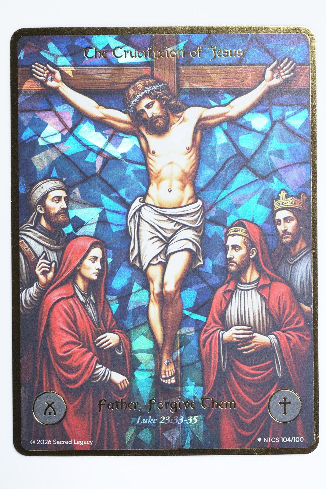 2026 Sacred Legacy Crucifixion of Jesus #104/100 Secret Rare Stained Glass