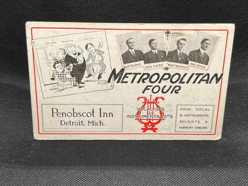 METROPLOLITAN FOUR VOCALIST & INSTRUMENTALISTS PENOBSCOT INN, DETROIT, MI METROPLOLITAN FOUR VOCALIST & INSTRUMENTALISTS PENOBSCOT INN, DETROIT, MI