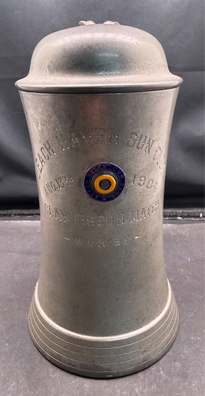 Rare 1904 Beach Haven Gun Club Pewter Mug, John Frick NY
