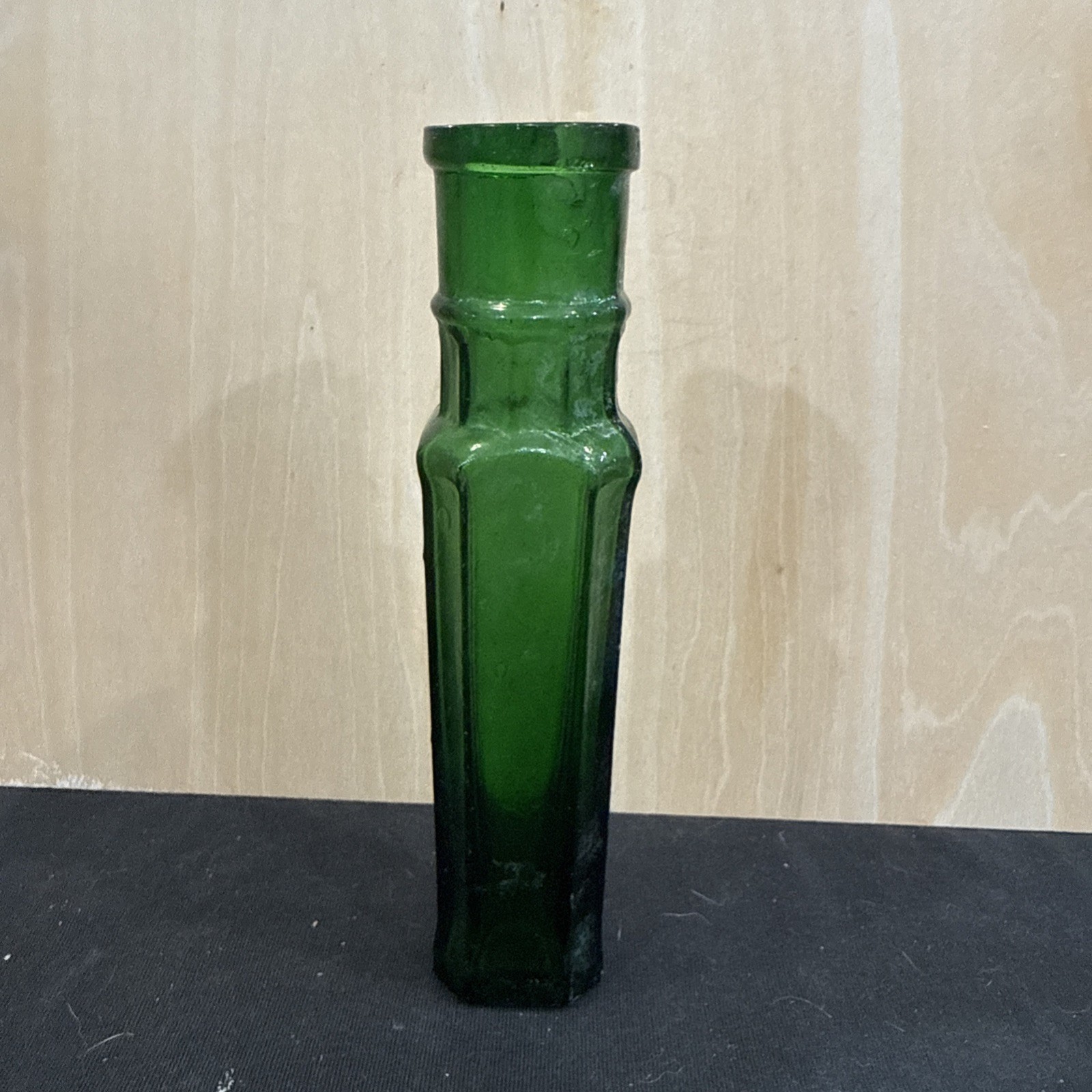 Antique 1890s-1920s Emerald Green Glass Capers Bottle