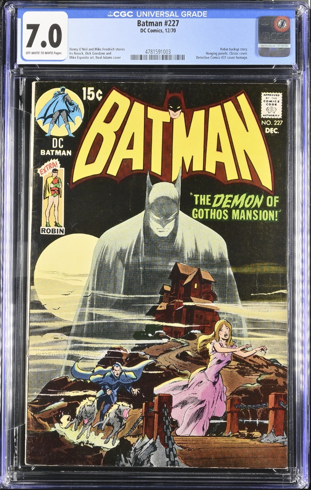 Batman #227 CGC 7.0 Iconic Neal Adams Cover DC 1970