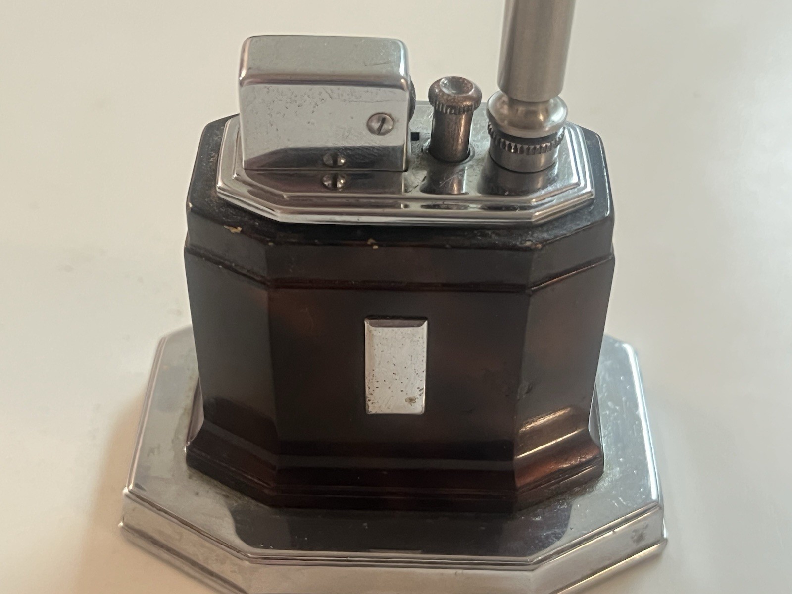 VTG Pre-WW2 Ronson Touch Tip Octette Lighter - Tortoise Brown