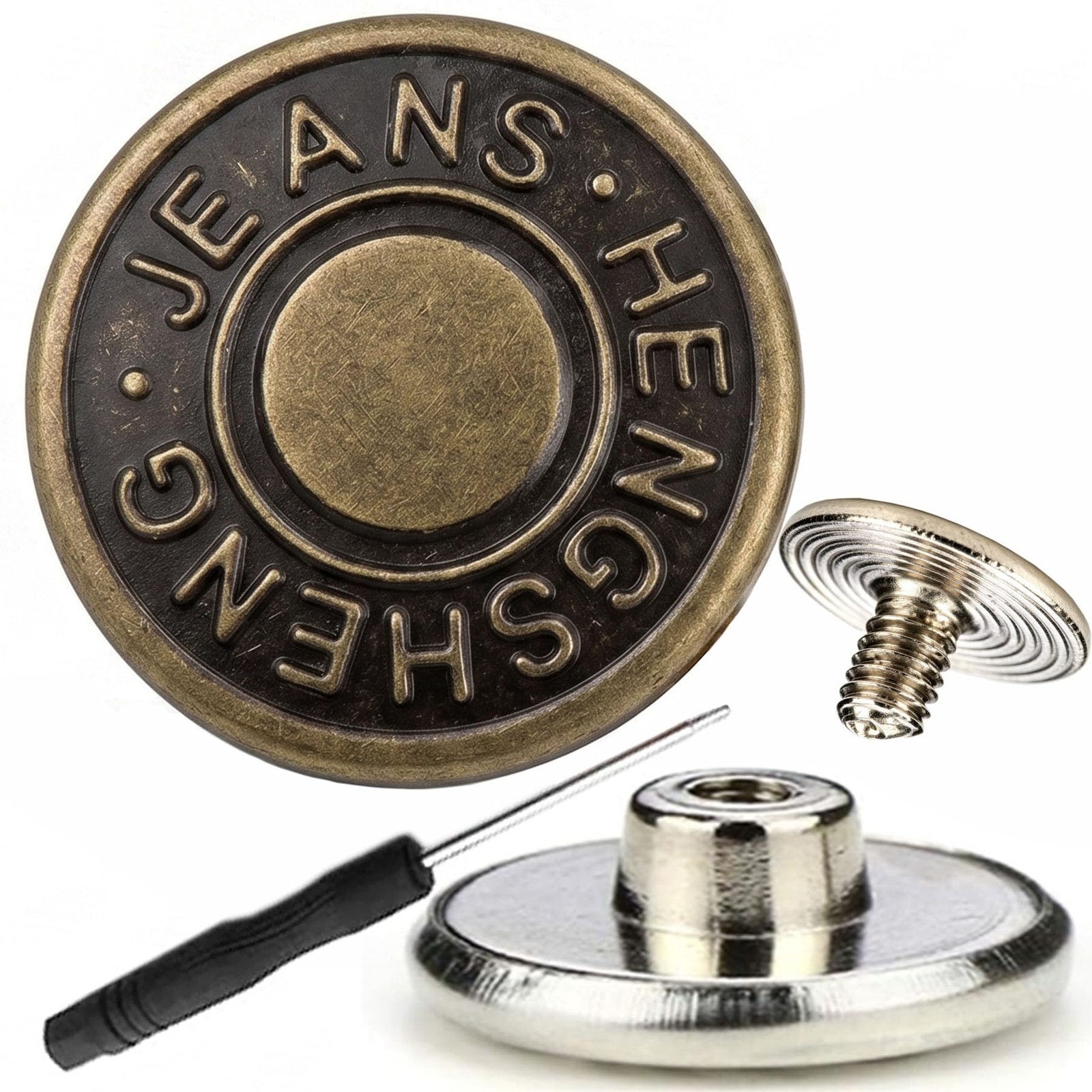 12 PCS 20mm Jeans Button Replacement,No Sew Reusable 20 mm Diameter, bronze 12 PCS 20mm Jeans Button Replacement,No Sew Reusable 20 mm Diameter, bronze