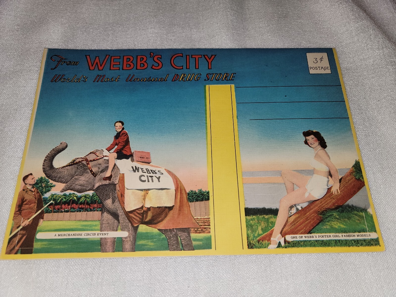 VTG 1940/50\'s Webb\'s City World\'s Most Unusual Drug Store Post Card, Unstamped