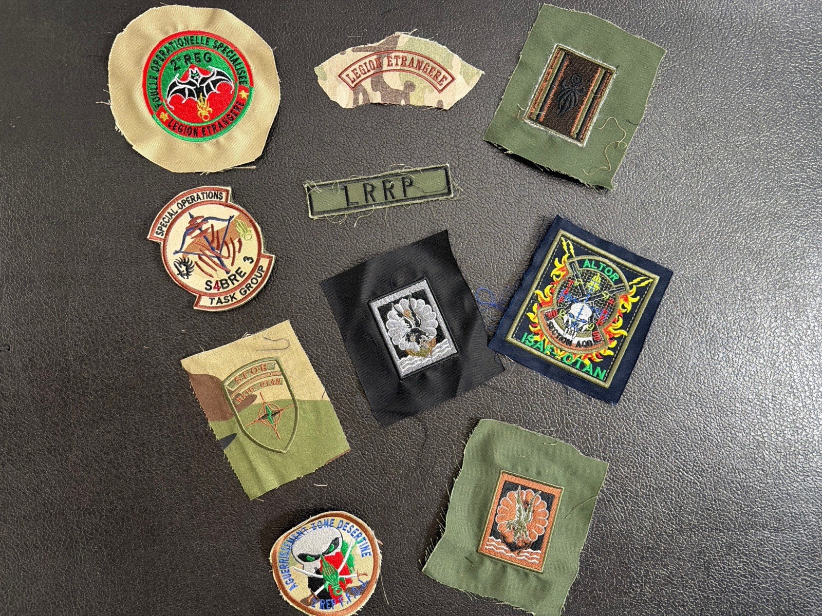 Vintage Military Patch Lot Legion Etrangere Sabre Task Group ISAF 10pc