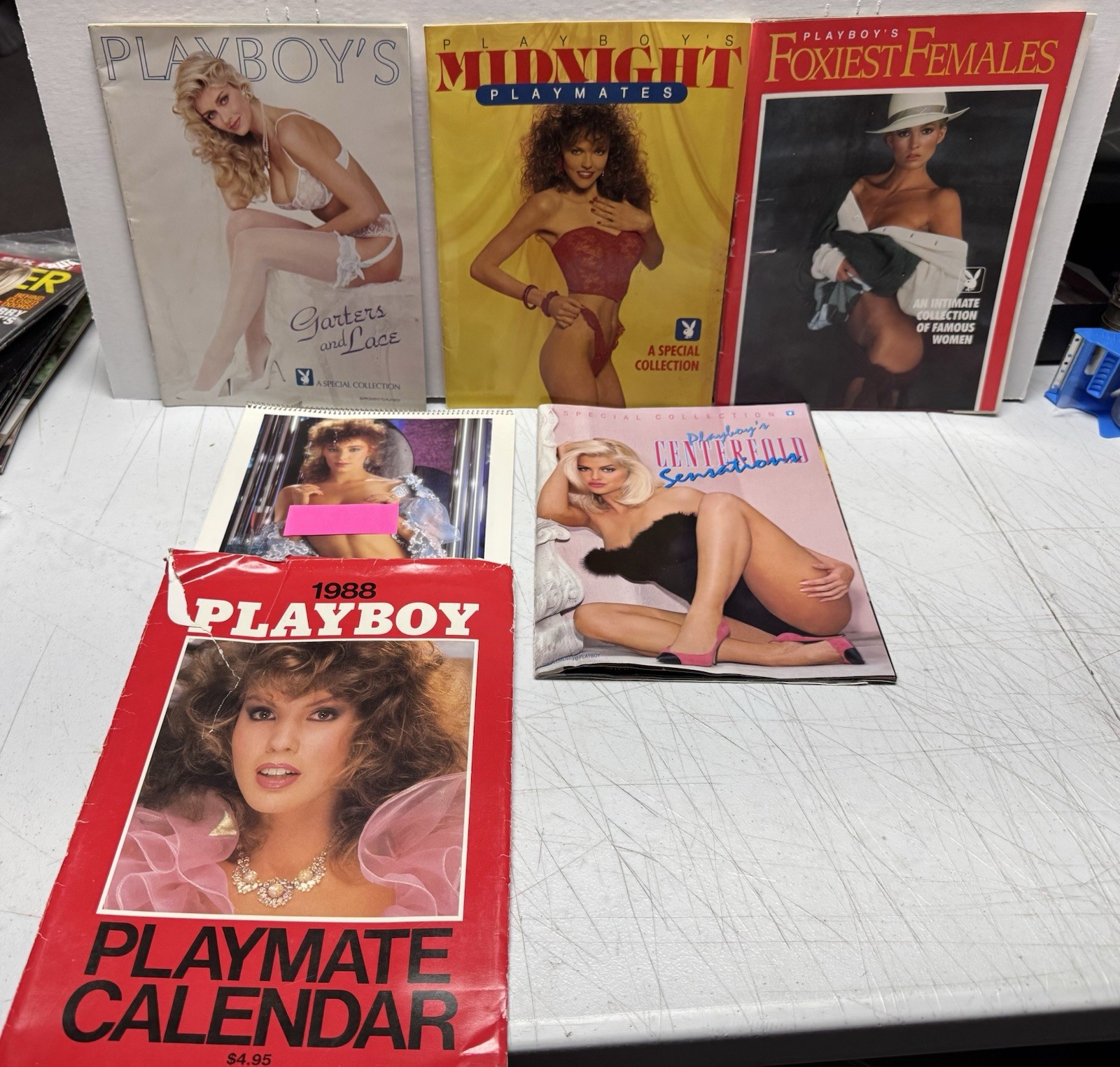 5 Lot 1988 Playboy Playmate Wall Calendar + 1991 Foxiest Females Marilyn Monroe