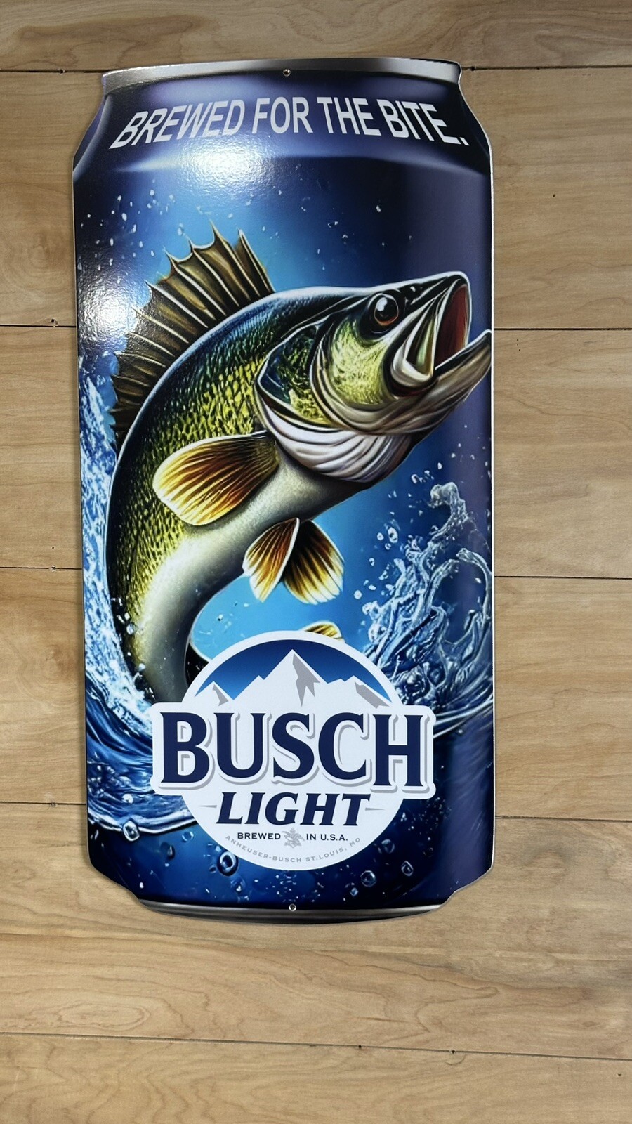 Busch Light Walleye Fishing Can Sign - Size: 22 in X 10.75 in  X ⅛ in