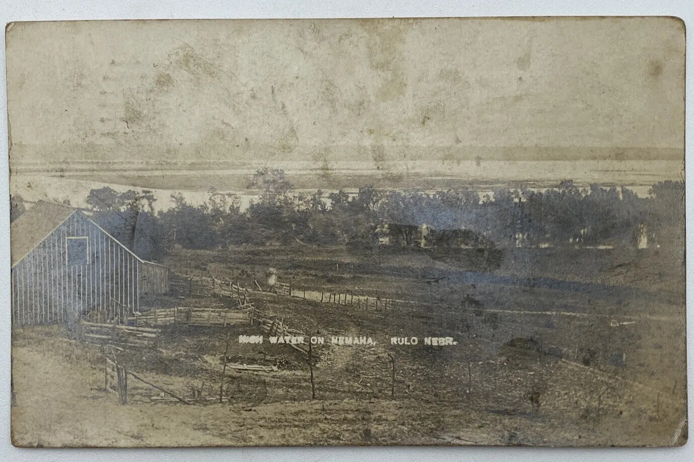 Postcard NE High Water On Nemaha Rulo Nebraska RPPC