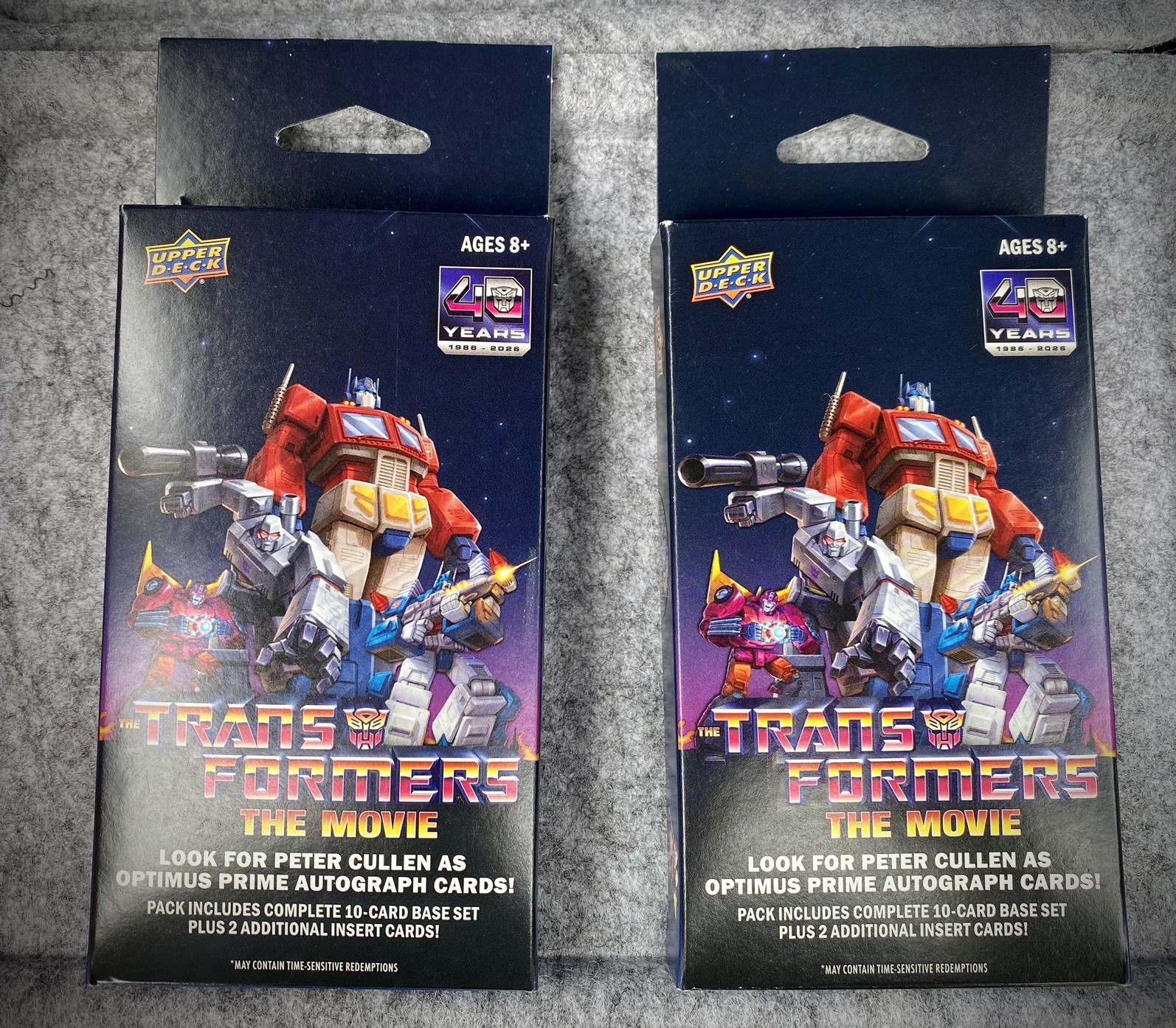 TRANSFORMERS THE MOVIE 40TH Upper Deck Trading Cards  (2 sealed hanger boxes)