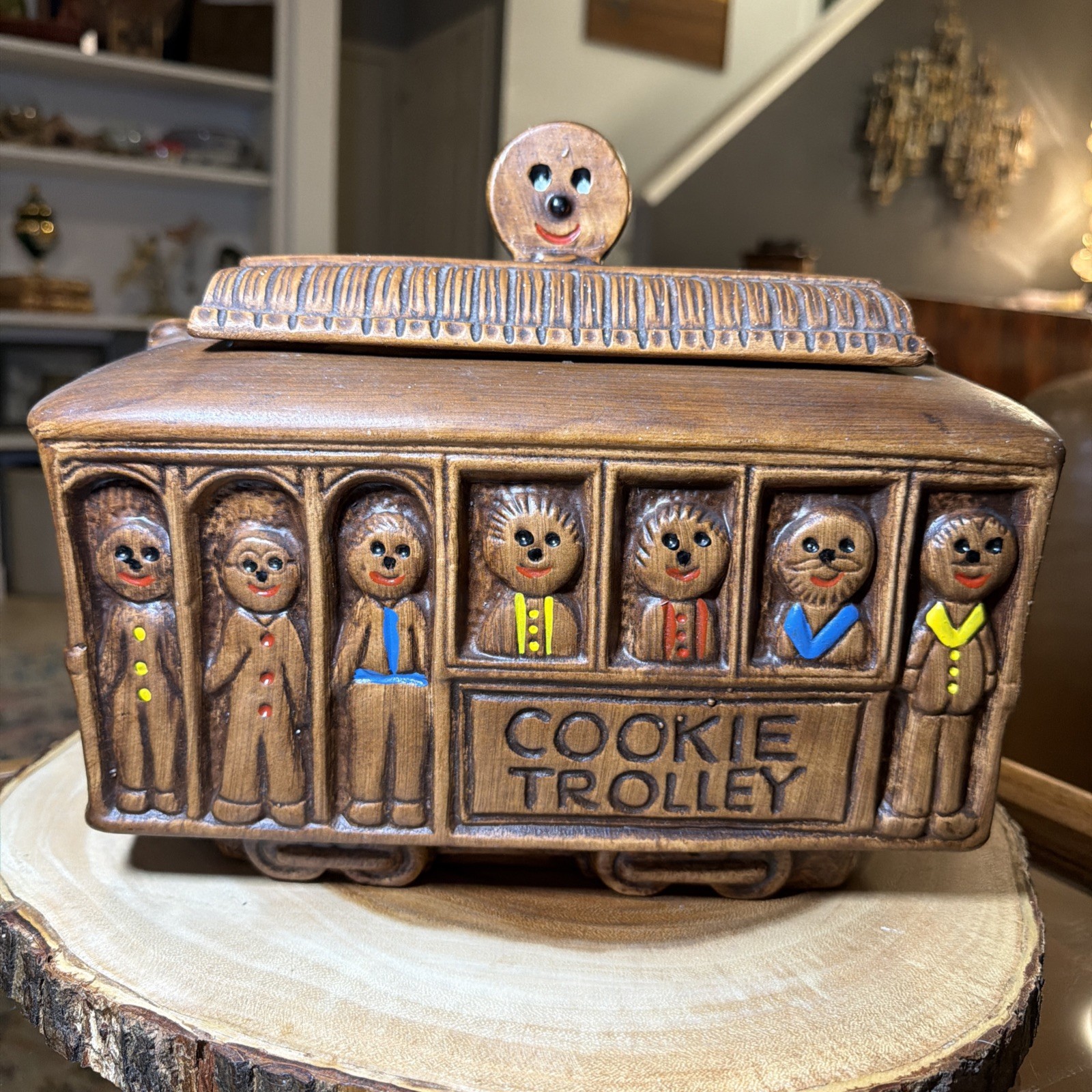 EUC VTG Treasure Craft Cookie Jar “Cookie Trolley” 1960's MIUSA COLLECTORS ITEM EUC VTG Treasure Craft Cookie Jar “Cookie Trolley” 1960's MIUSA COLLECTORS ITEM