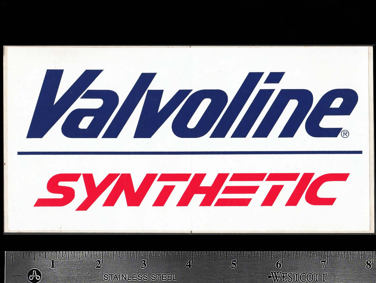 VALVOLINE Synthetic Oil - Original Vintage 1980\'s 90’s Racing Decal/Sticker