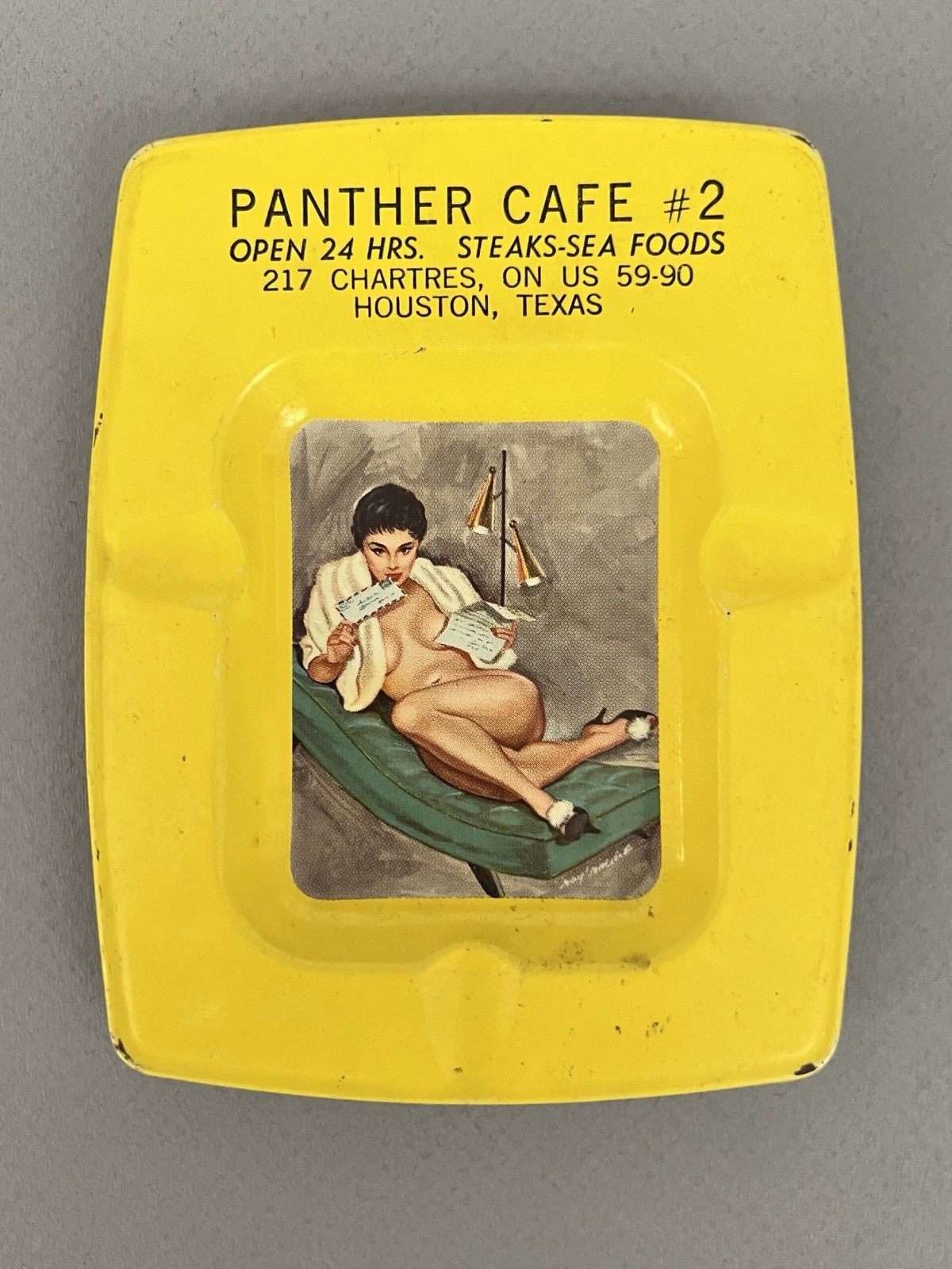 Vintage 60s Mid-Century Risque Glamour Girl PIN UP ASHTRAY Panther Cafe Houston