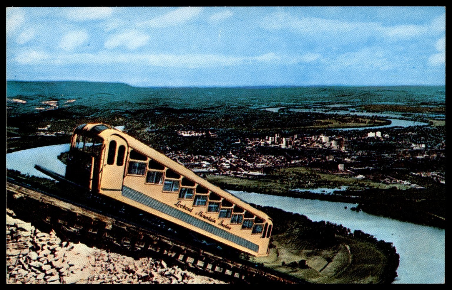 Vintage Chattanooga Lookout Mountain Incline Car Postcard ColorKing