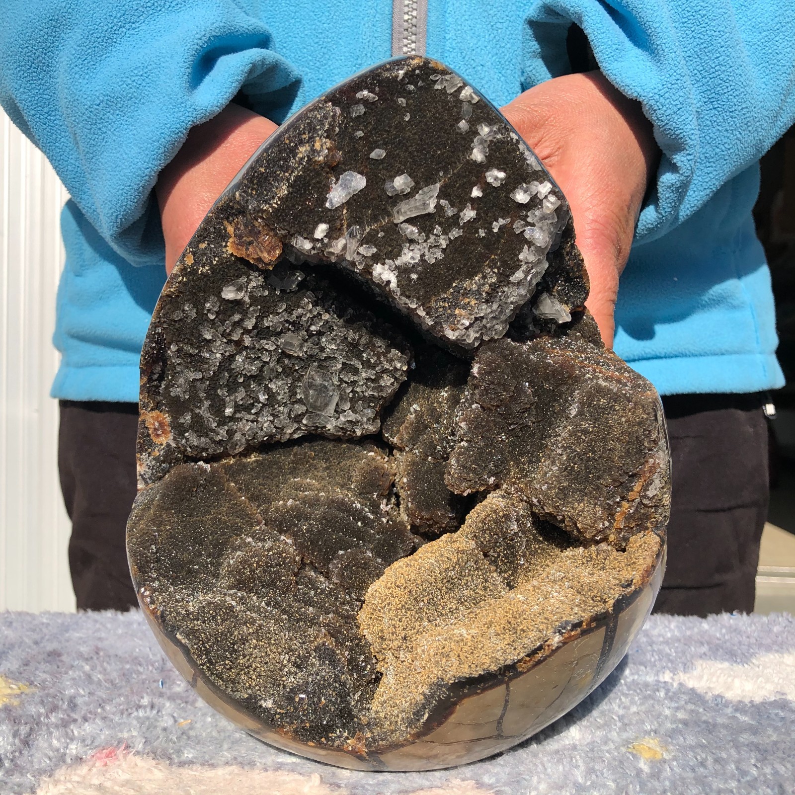 9.3LB Natural Septarian Dragon Cathedral Crystal Geode Mineral Specimen healing