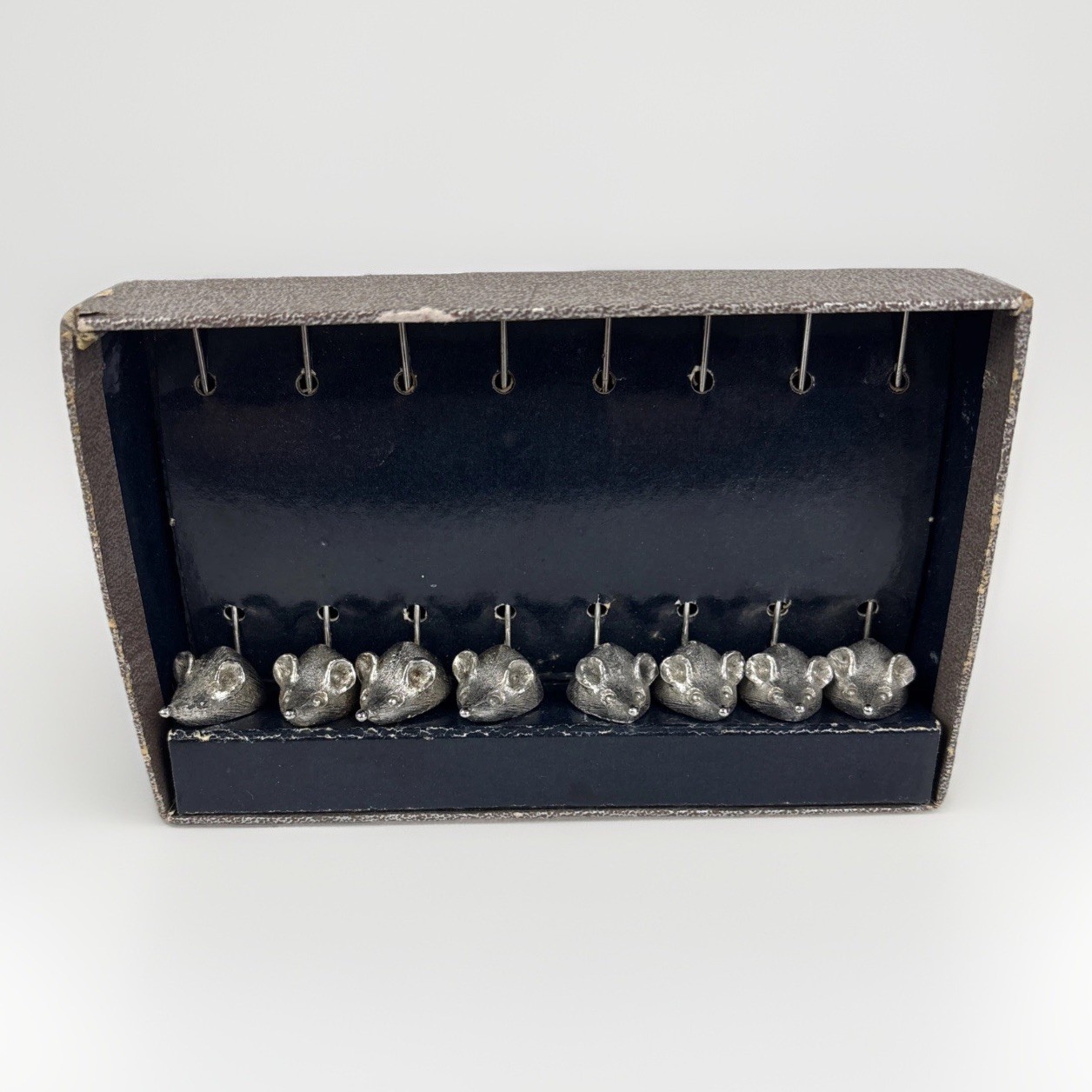 Vintage MCM Set 8 Napier Cheese Mice Hors D'oeuvres Picks Servers Mouse In Box Vintage MCM Set 8 Napier Cheese Mice Hors D'oeuvres Picks Servers Mouse In Box