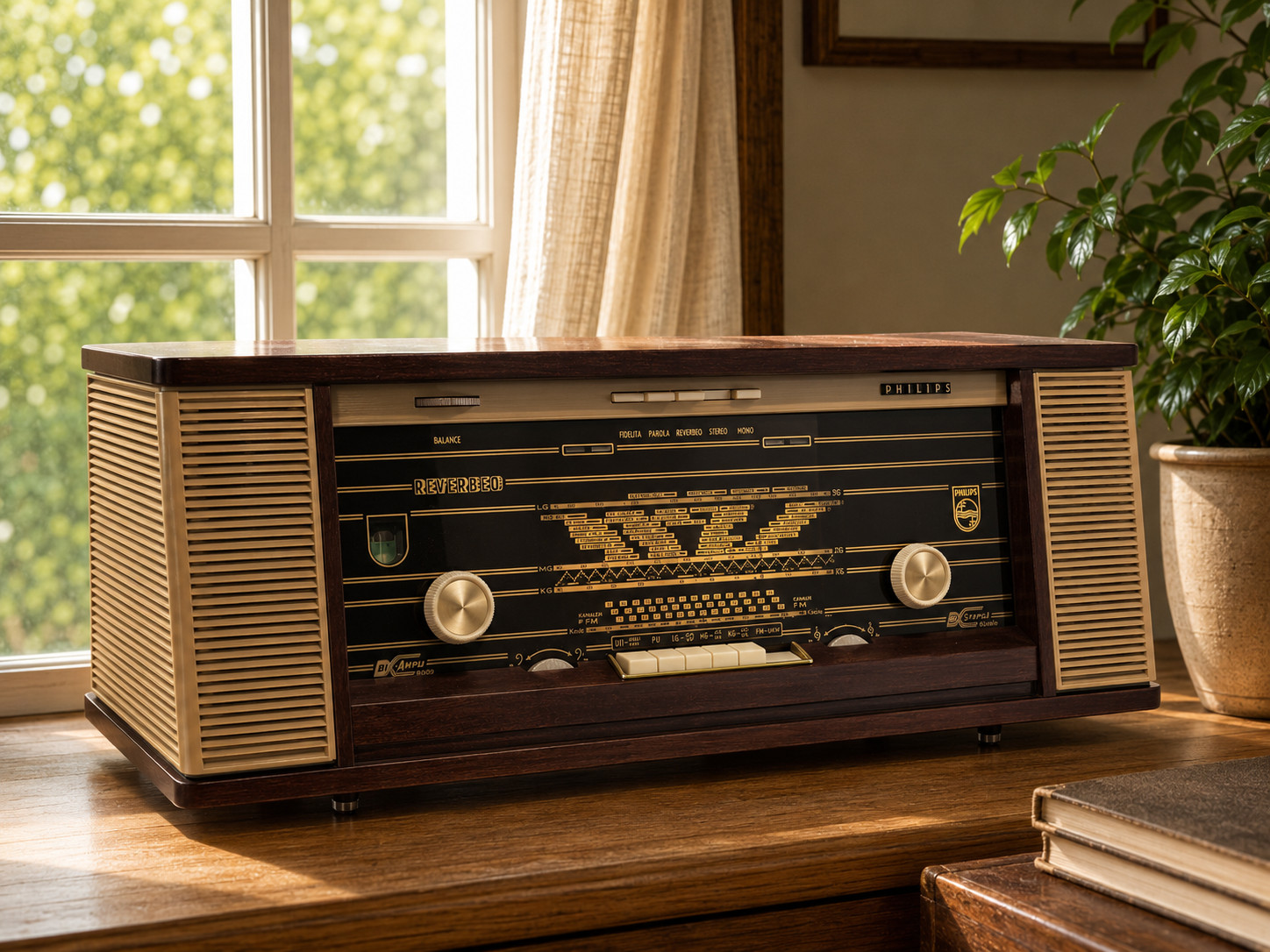 PHILIPS TUBERADIO, B7X14A REVERBEO STEREO. ONE YEAR WARRANTY (WATCH VIDEO)