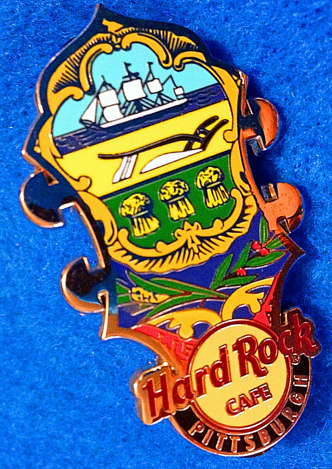 PITTSBURGH CORE HEADSTOCK SERIES PENNSLYVANIA STATE FLAG Hard Rock Cafe PIN
